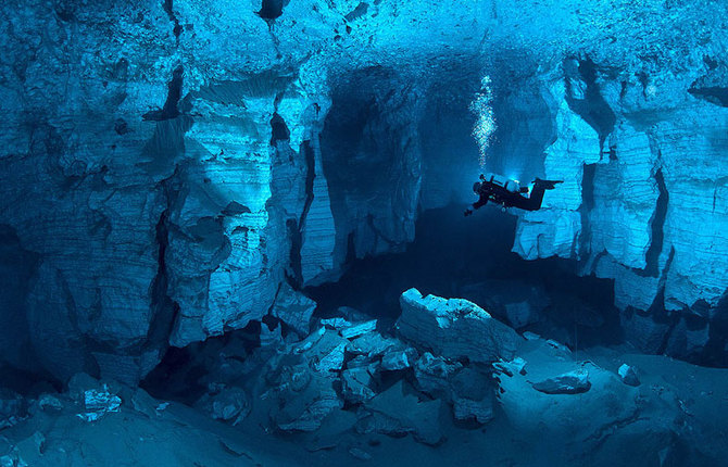 Underwater Russian Cave