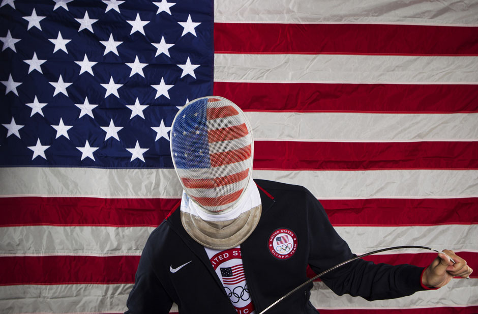 Fencer Alexander Massialas poses for a portrait during the 2012 U.S. Olympic Team Media Summit in Dallas, Texas