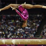 Gabrielle Douglas of the U.S. competes in the balance beam during the women's individual all-around gymnastics final in London
