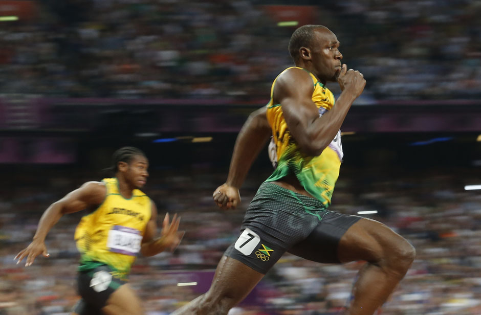 Jamaica's Usain Bolt runs to win the men's 200m final at the London 2012 Olympic Games at the Olympic Stadium