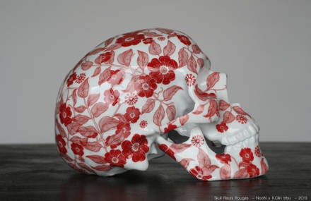 Skull ‘Fleurs Rouges’ , NooN x K.Olin tribu