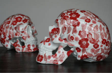 Skull ‘Fleurs Rouges’ , NooN x K.Olin tribu