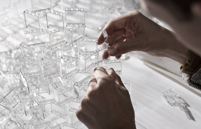 Transparent Lego Chandelier