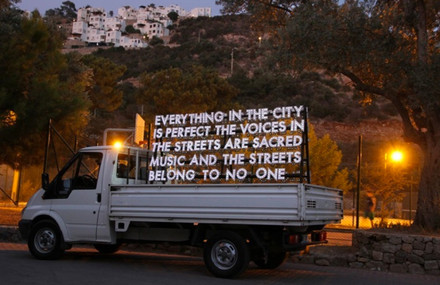 Poetic Billboards with Neons signs
