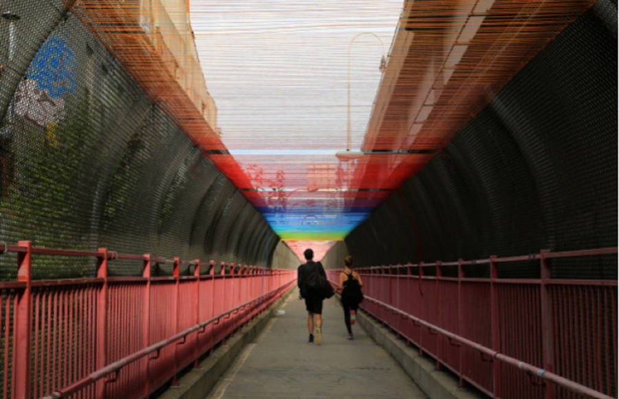 Rainbow of Thread in Williamsburg Bridge