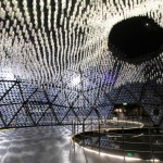 Lantern Pavilion made from Recycled Water Bottles