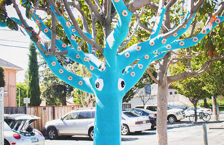 Yarn Bombed Tree Squid