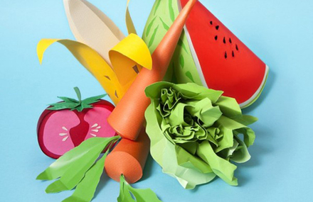 Paper Craft Sculptures Of Food
