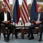 Obama meets with Vladimir Putin during the G8 Summit at Lough Erne in Enniskillen