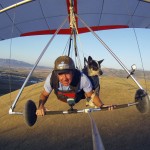 Dan McManus and his service dog Shadow hang glide together outside Salt Lake City, Utah