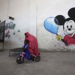 Children play at a guest hotel in Mogadishu