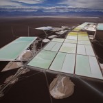 An aerial view of the Soquimich lithium mine on the Atacama salt flat in northern Chile