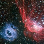 Two very different glowing gas clouds in the Large Magellanic Cloud