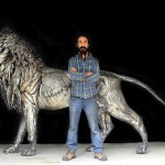 Majestic Lion Made of 4000 Metal Scraps4