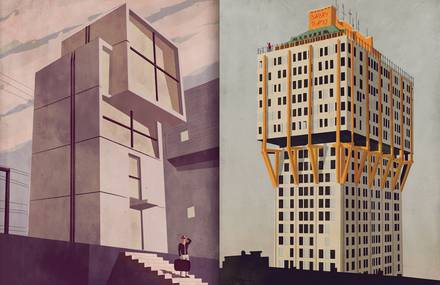 Architectural Illustrations by Giordano Poloni