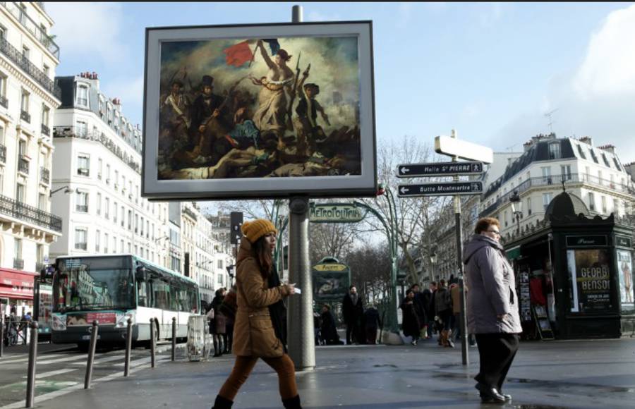 Artist Replaces Billboard with Art in Paris