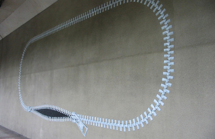 Giant Zipper Installations by Jun Kitagawa