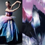 Jac Jagaciak in Dior Couture photographed by Patrick Demarchelier | Painting by Theo Altenberg