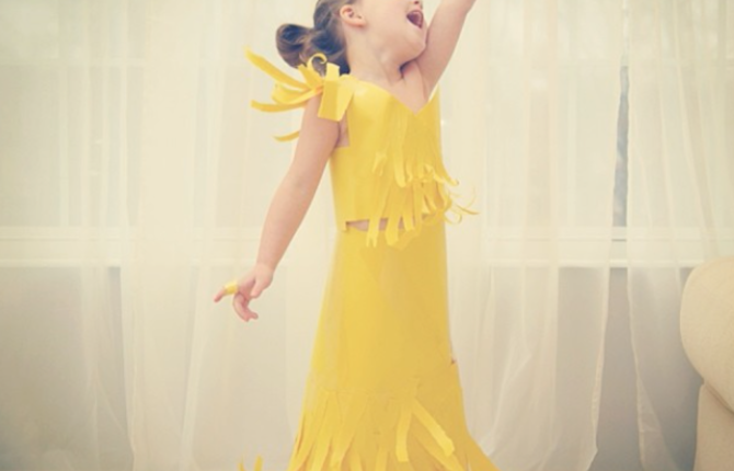 Paper Dresses by 4-Year Old Girl