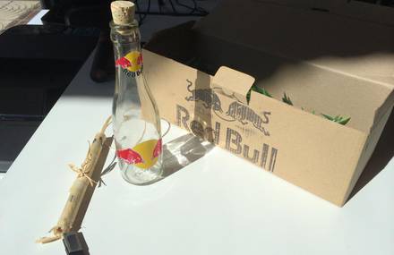 Message in a Red Bull Bottle