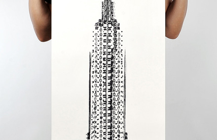 The Empire State Building Made from Bicycle Tracks