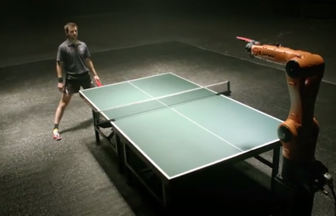 Ping-Pong Duel Between Timo Boll And a Robot