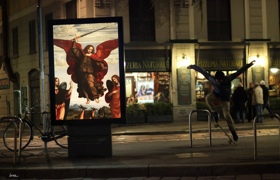 Artist Replaces Billboard Ads with Art in Milano