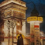 22-Couple embracing in front of The Arc de Triomphe-June1960 22-Couple embracing in front of The Arc de Triomphe-June1960