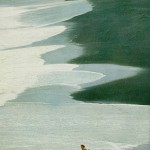 35-A solitary sprinter dashes along surf-scalloped St Vincent-Dec1965 35-A solitary sprinter dashes along surf-scalloped St Vincent-Dec1965
