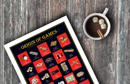 Origin of Games: Illustrated Poster of 25 World Famous Classic Games From Around the World