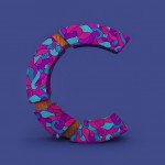 3D Patterned Alphabet-C