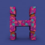 3D Patterned Alphabet-H