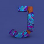 3D Patterned Alphabet-J