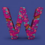 3D Patterned Alphabet-W