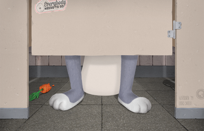 Comics Character in Toilet