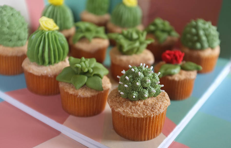 House Plant Cactus Cupcakes