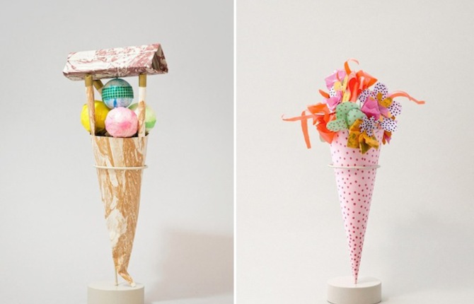 Paper Ice Cream Sculptures