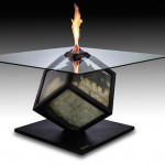 5_Cube On Fire Table Sculpture