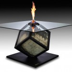 5_Cube On Fire Table Sculpture 5_Cube On Fire Table Sculpture