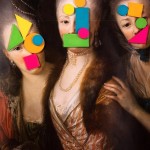Classical Paintings Covered with Colorful Elements-25