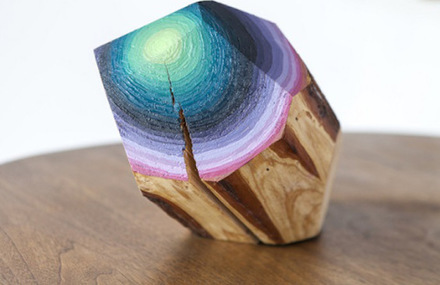 Gradient Painted Piece of Wood