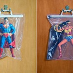 Paintings of Super Heroes in Plastic Pocket