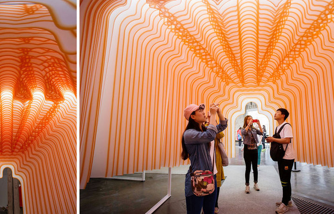 Plastic Layers turned into Tunnel Installation