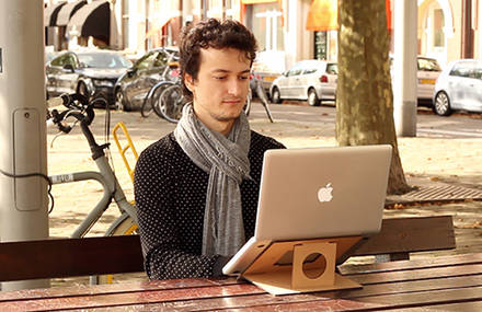 FLIO – ultra slim and portable wooden laptop stand
