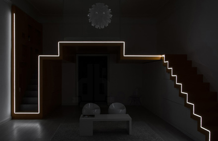 Bedroom Loft with Zigzagging light