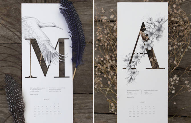 Delicate 2015 Illustrated Calendar