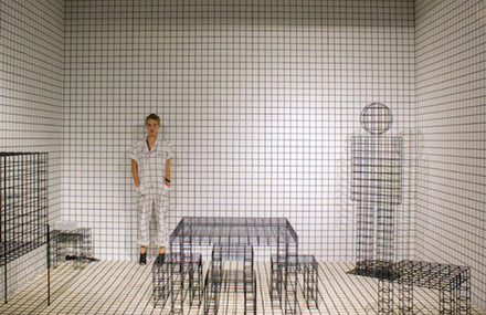 Gridded Furniture in Matching Room
