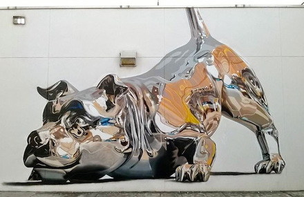 Metallic Dog Mural