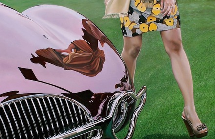 Realistic Old Polished Cars Paintings