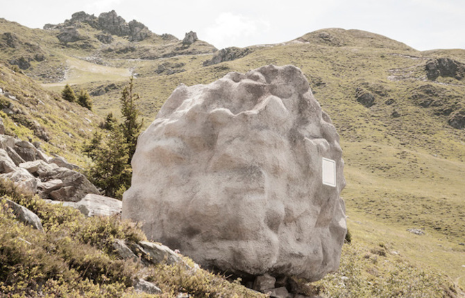 Stone-Shaped Wooden Cabin in Switzerland